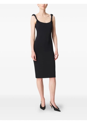 Another Tomorrow twist-strap midi dress - Black