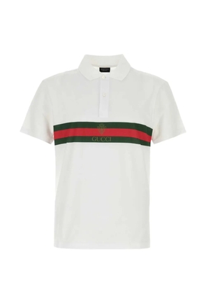 Gucci Web-stripe logo-print polo shirt - White