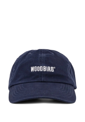 Woodbird Core logo-embroidered cotton cap - Blue