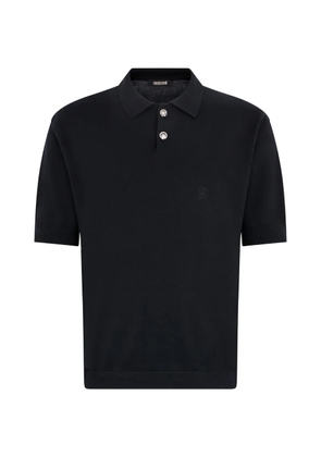 Roberto Cavalli logo-embroidered polo shirt - Black