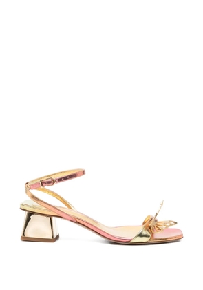 Sophia Webster butterfly-detail metallic-leather sandals - Gold