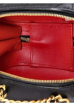 CHANEL Pre-Owned CC Bubble Top Handle Vanity Case with Chain Quilted Lambskin Mini satchel - Black