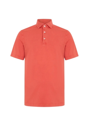 Fedeli short-sleeve cotton polo shirt - Red