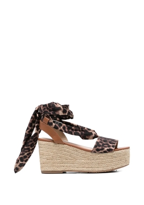LIU JO leopard-print wedge sandals - Neutrals
