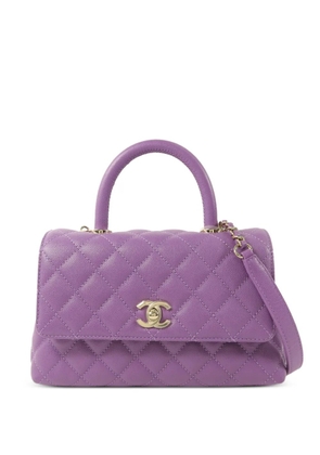 CHANEL Pre-Owned small Coco Handle turn-lock two-way calfskin tote bag - Purple