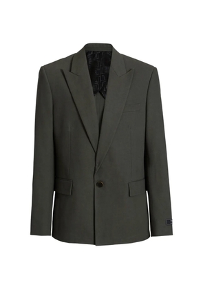 Balmain cotton twill 1-button jacket - Green