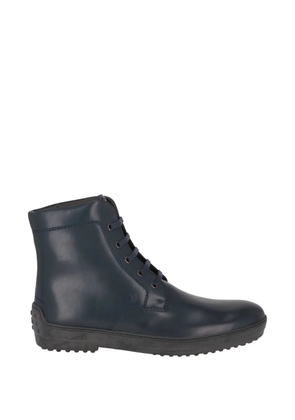 Tod's lace-up leather ankle boots - Blue