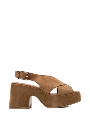 curiositè crossover-strap platform sandals - Brown