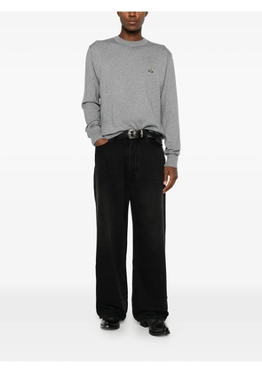 Vivienne Westwood Alex embroidered-detail crew-neck long-sleeve knitted cotton T-shirt - Grey