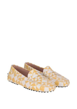 Tod's Gommino geometric-print loafers - Yellow