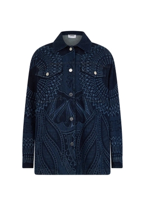 Alberta Ferretti jacquard-pattern denim jacket - Blue