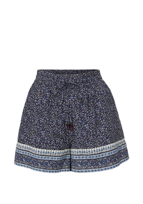 Veronica Beard Vilvaldi floral-print drawstring shorts - Blue