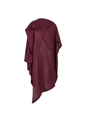 Issey Miyake All Squares asymmetric draped midi dress - Red