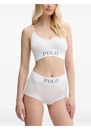 Polo Ralph Lauren logo-print ribbed-knit bra - White