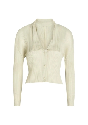 Issey Miyake plissé-effect button-fastening jacket - Neutrals