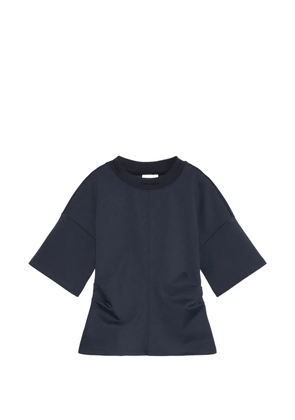 Calvin Klein logo-collar ruched-waist boxy T-shirt - Blue
