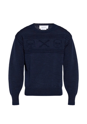 Alexander McQueen skull-motif wool sweater - Blue
