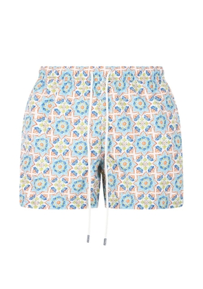 Fedeli geometric-print swim shorts - Blue