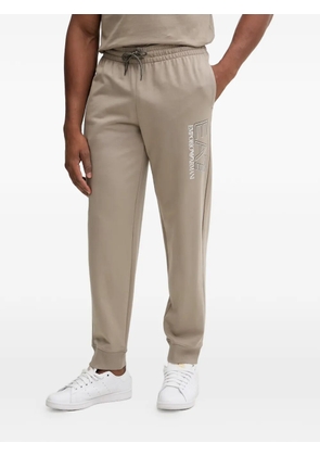 Ea7 Emporio Armani logo-print drawstring track pants - Neutrals