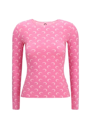 Marine Serre moon-print long-sleeve top - Pink