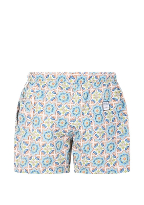 Fedeli geometric-print swim shorts - Blue