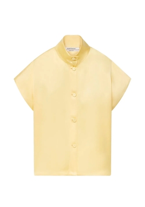 Another Tomorrow mock-neck buttoned top - Yellow