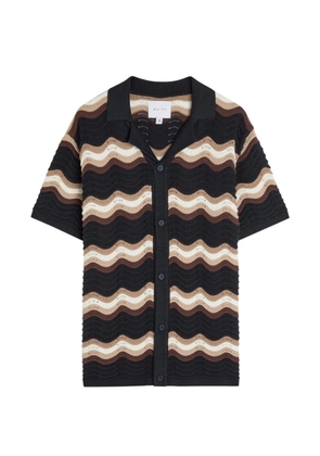 RAITH Primavera chevron-knit short-sleeve polo shirt - Black