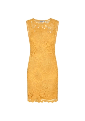 Simkhai Fynch crochet-knit sleeveless mini dress - Yellow