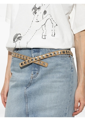IRO stud-embellished suede belt - Neutrals