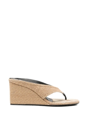 Alaïa Pre-Owned thong wedge sandals - Neutrals