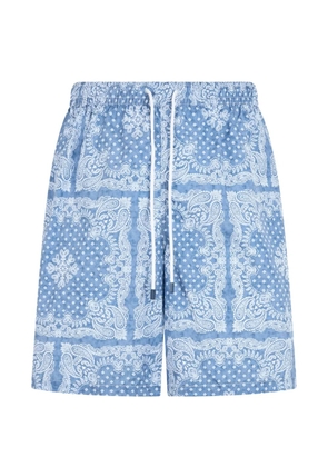 Fedeli paisley-print drawstring swim shorts - Blue