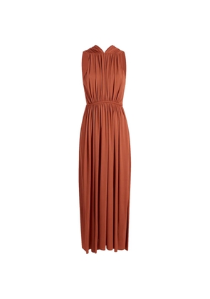 Another Tomorrow shirred cutout dress - Orange