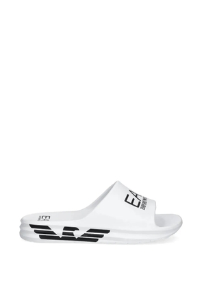 Ea7 Emporio Armani logo-print slides - White