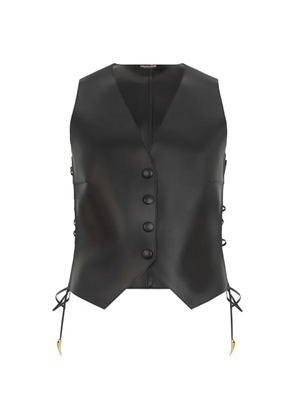 Roberto Cavalli leather waistcoat - Black