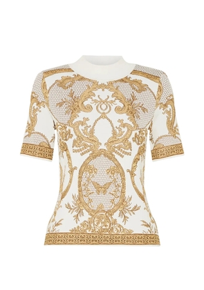 Camilla mock-neck knitted top - White