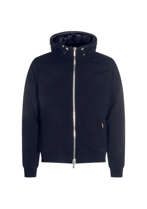 Moorer hooded wool-blend jacket - Blue