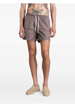 Tagliatore drawstring-waist logo-patch swim shorts - Brown