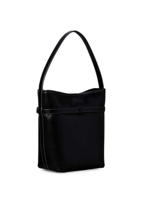 Calvin Klein contrast-stitch buckle-detail bucket bag - Black