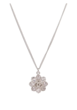 CHANEL Pre-Owned CC crystal flower necklace - Silver