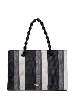 TWINSET striped rope tote bag - Black