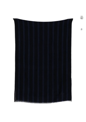 Brioni vertical-stripe frayed scarf - Blue