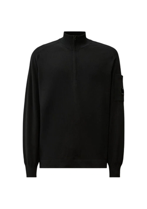 C.P. Company Lens-detail quarter-zip sweater - Black