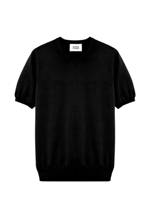 ALPHA STUDIO short-sleeved knitted T-shirt - Black