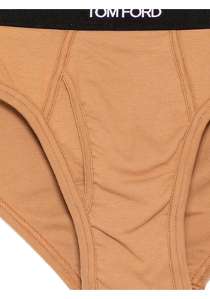 TOM FORD logo-waistband briefs - Brown