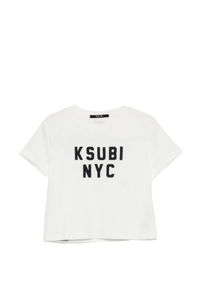 Ksubi NYC Shrunken logo-patch short-sleeve T-shirt - White