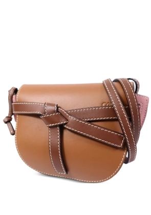 Loewe Pre-Owned mini Gate debossed-logo shoulder bag - Brown