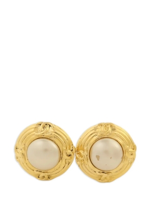 CHANEL Pre-Owned CC faux-pearl earrings - Gold