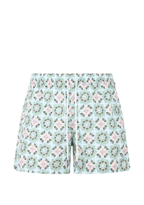 Fedeli floral-print drawstring swim shorts - Blue