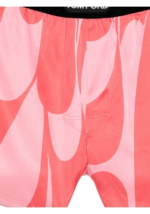 TOM FORD abstract-print silk-blend boxer shorts - Pink