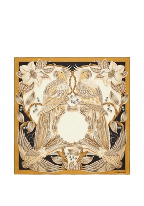 Ferragamo Parrots-print silk scarf - Neutrals